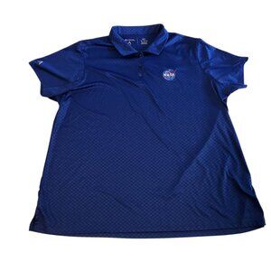 NASA Polo Shirt Golf Casual Blue Patch Logo Womens 2XL EUC